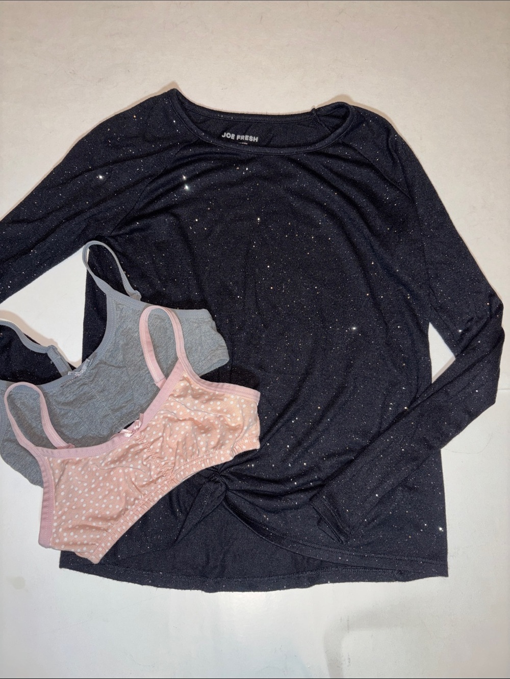 Joe Fresh Sparkle Top & Bralette Bundle